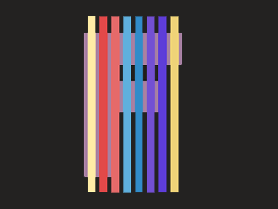 Fletter colors f letter stripes type