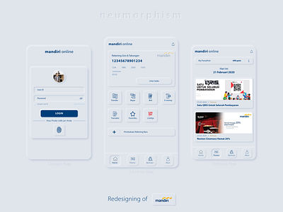 Neumorphism for Mandiri Online App