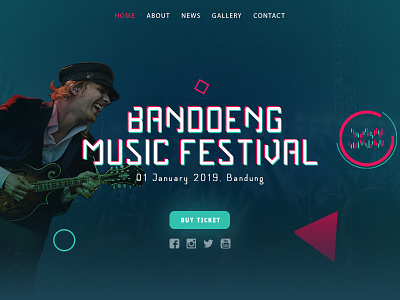 Bandoeng Music Festival. design festival illustration landing page music app ui uidesign userinterface ux webdesign