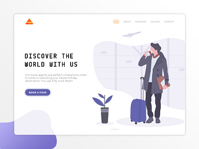 Creative Landing Page. design illustration landing page travel agency travel app ui uidesign userinterface ux vector webdesign