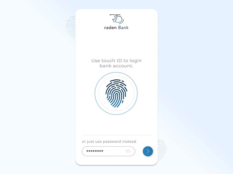 Banking App - Login with Touch ID animation bank app banking design fingerprint interaction interaction design login login screen mobiledesign touch touch id ui uidesign userinterface ux