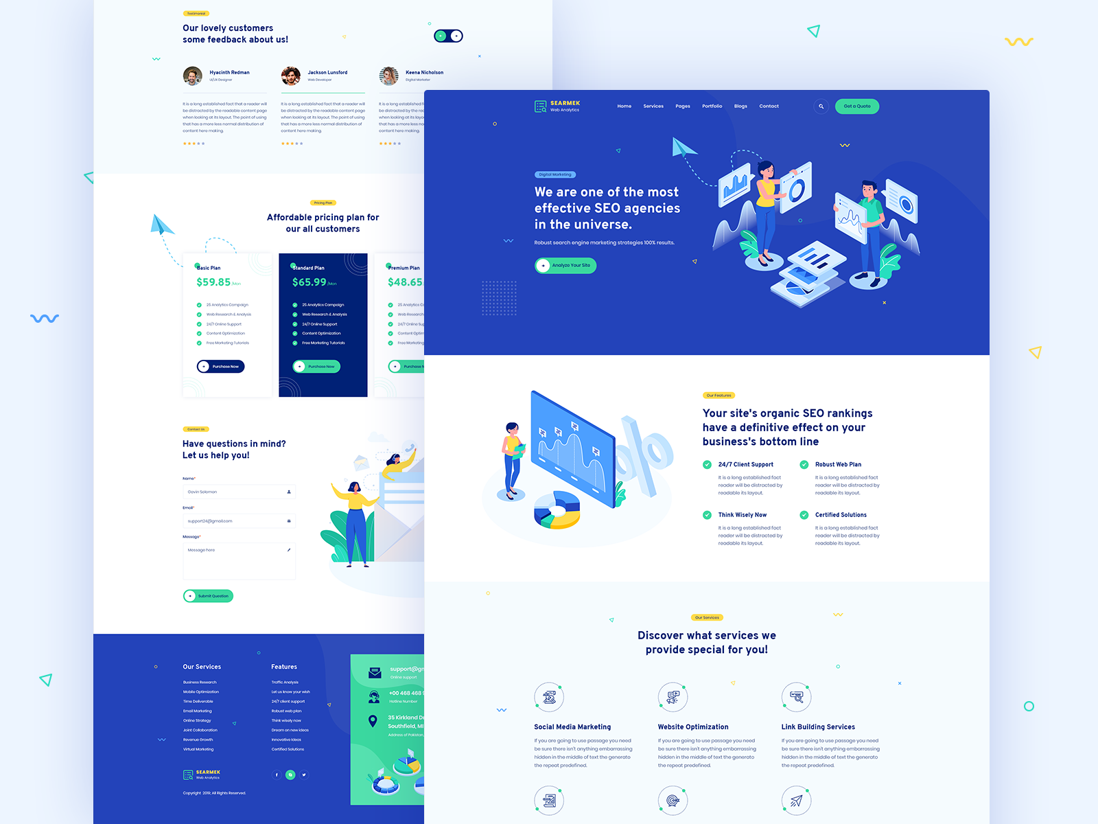 Searmek - Digital Marketing Landing Page by Md. Younus 🏅 on Dribbble