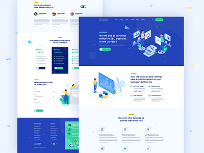 Searmek - Digital Marketing Landing Page design illustration minimal typography ui ux web website