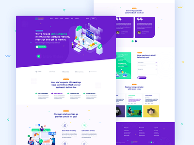 Digital Marketing Landing Page design icon illustration minimal typography ui ux vector web website