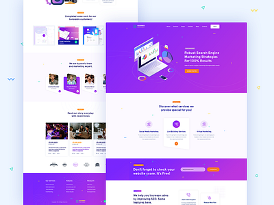 Digital Marketing Landing Page design illustration minimal typography ui ux vector web website