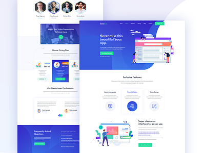 SaasCo - Web application landing page. design flat illustration minimal typography ui ux vector web website