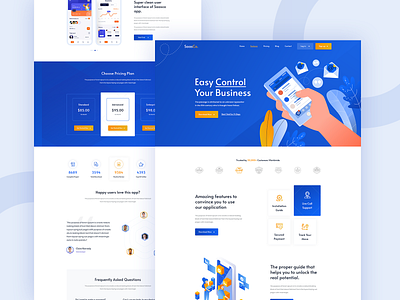 SaasCo. - Apps Landing Page branding design illustration minimal typography ui ux vector web website