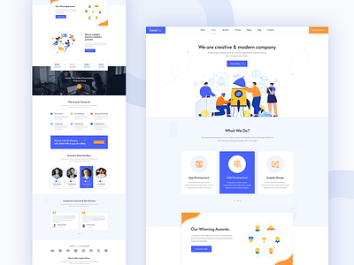 Saasco - Agency Landing Page app design illustration minimal typography ui ux vector web website