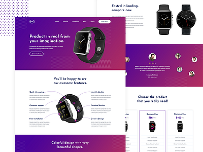 Product Landing Page design typography ui ux web website