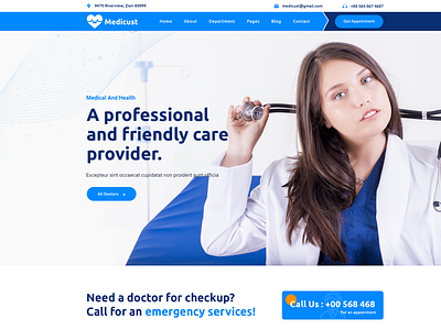 Medical Website Template by Rubel Hossen on Dribbble