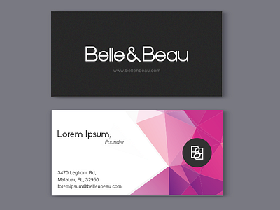 Belle Beau Visiting Card beaubelle branding card clean simplicity typography visiting