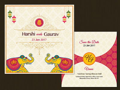 My Wedding Card indian wedding card save the date