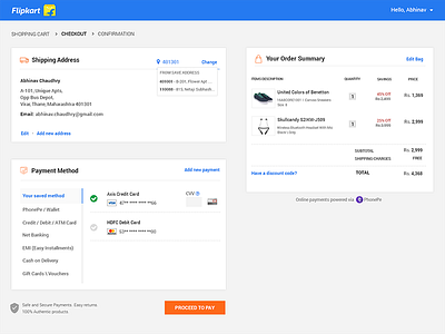 Flipkart Checkout Flow Revamp