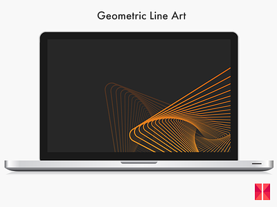 Geometric Line Art 1 lines mesh neon orange wallpapers