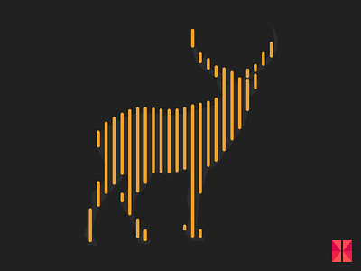 Animals painted with lines - 1 animals flat design illustrator lines reflection