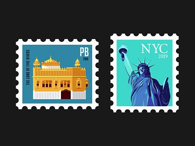 Vector Stamp Series golden temple stamp illustration new york city stamp new york city stamp statue of liberty statue of liberty vector usa stamp usa stamp vector stamp series vector stamp series vector stamps