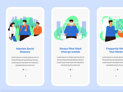 On-Boarding Coronavirus Mobile App Illustrations Concept.