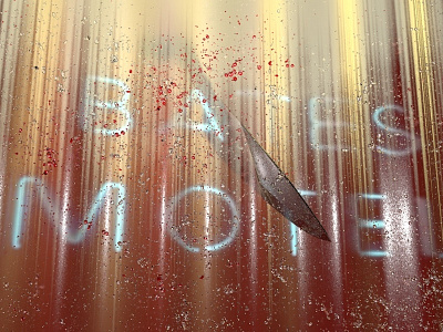 Bates motel 3d art bates motel blood design horror intro knife murder psycho series show