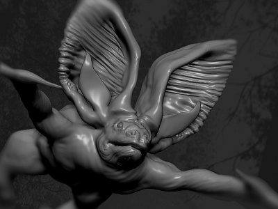Bat Work In Progress 3d animal bat cgi flying moon night sculpt zbrush
