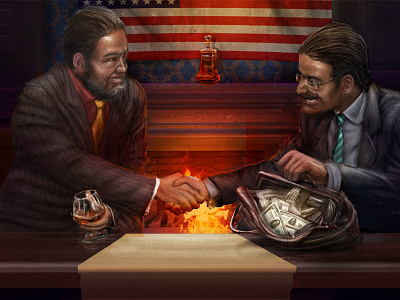 Bribing politician illustration