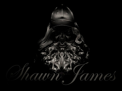 shawn james warm up sculpt 3d artist black dark head music sculpt white zbrush