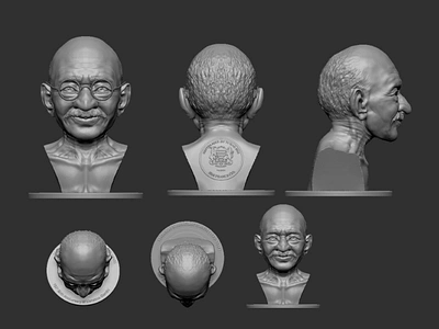 Gandhi bust 3d 3dprinting gandhi product sculpture zbrush