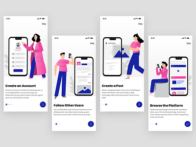 Social Community Onboarding app design community community onboarding onboarding onboarding screens onboarding ui