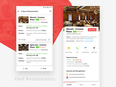Find Resaurants restaurant detail page restaurant list