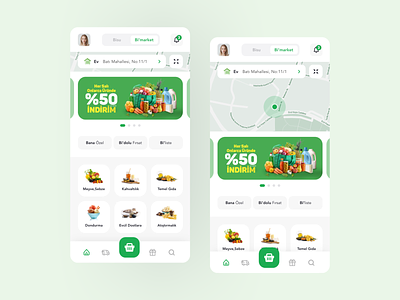 BiSU App - Water & Grocery Ordering app basket branding colorful courier creative delivery figma flat free grocery map minimal mobile navigation ordering shop ui ux water