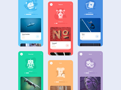 Quistudy App - Categories android app application card color colorful creative education flat gamification illustration ios learning lessons minimal quiz test ui ux