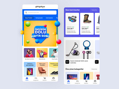 GittiGidiyor App - Online Shopping app banner cart colorful discount e commerce ebay ecommerce flat mobile mobile ecommece online store product sale shopping shopping cart store ui ui design ux