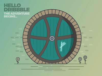 Hello Dribbble! adventure debut dribbble first hello hobbit illustration invite shot