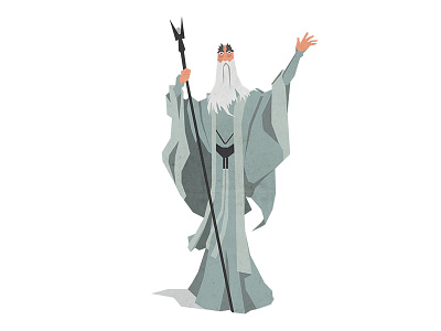 Saruman character creative design earth flat hobbit llustration middle saruman tolkien