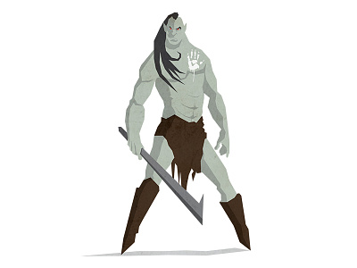 Orc character creative design earth flat hobbit illustration middle orc tolkien