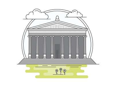 Landmarks of Turkey - The Temple of Artemis adventure architecture art building character creative design digital flat history illustration line turkey