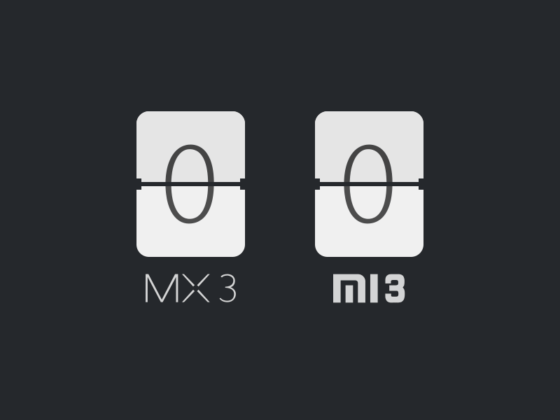 MX3 vs MI3 animation flip clock gif mi3 motion mx3 scoreboard