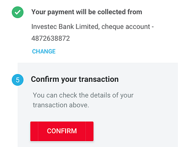 Confirm your transaction