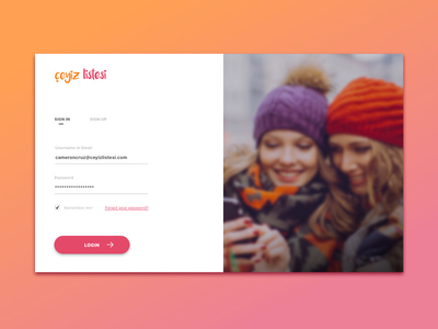 Login Page - Çeyiz Listesi