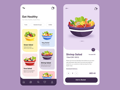 Fresh Healthy Salad Mobile Application UX UI Design