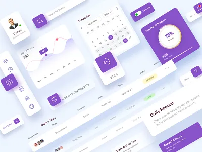 Dashboard Interface UI Elements branding creative dashboard dashboard app design element dubai designer gridsystem illustration minimal mobile app task management team management top ux ui designer ux ui web design