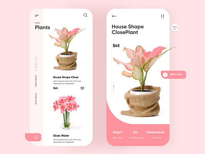 Plant Mobile App UX-UI Designs