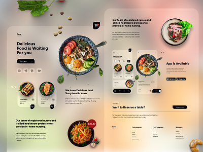 Food Mobile APP Landing UX-UI Design design homepage illustration interface landing page ui uidesign web webdesign website