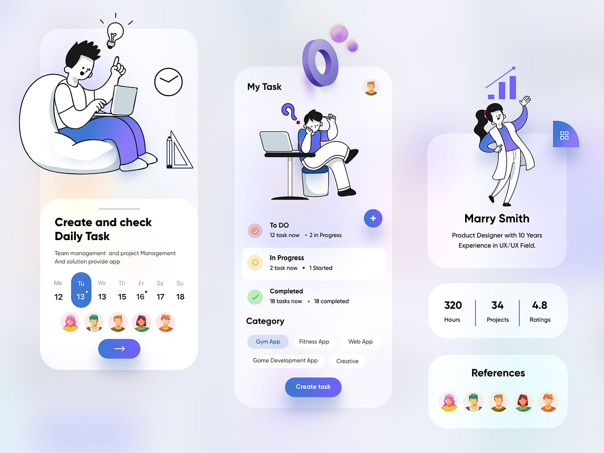 Task Management Mobile APP/UX UI Design by Ghulam Rasool 🚀 for Upnow ...
