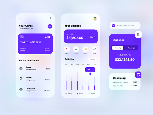 Finance Mobile app UX-UI Design by Ghulam Rasool 🚀 for Upnow Studio on ...