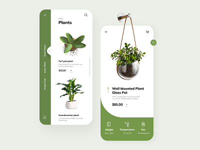 Plants App UX UI Design app interface minimal mobile mobile app mobile apps mobile ui mobileapp mobileappdesign ui ui design uiux ux ux ui design