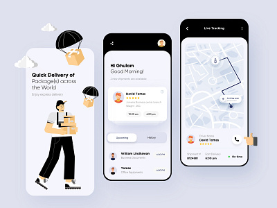 Express Delivery Mobile App app interface minimal mobile mobile app mobile apps mobile ui mobileapp mobileappdesign ui ui design uiux ux ux ui design
