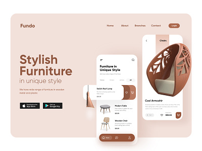 Furniture App Landing Page design homepage illustration interface landing page ui uidesign web webdesign website