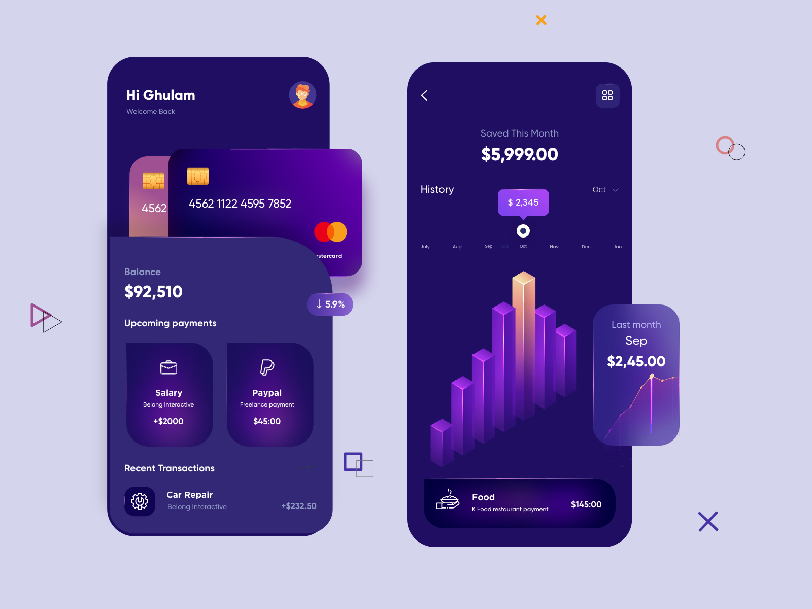 Finance Mobile App Uxui Design By Ghulam Rasool 🚀 For Cuberto On Dribbble