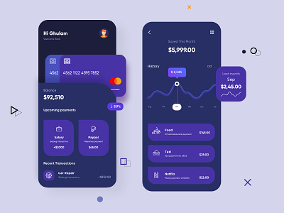 Finance Mobile App UX/UI Design by Ghulam Rasool 🚀 for Cuberto on Dribbble