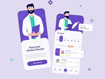 Doctor Mobile App app interface minimal mobile mobile app mobile apps mobile ui mobileapp mobileappdesign ui ux ui design uiux ux ui design uxui